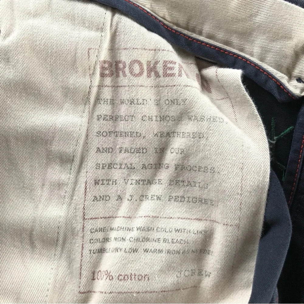Vintage J. Crew Flat Front Broken In Chino. Navy w/ Golf Theme. Size 34W x 34L